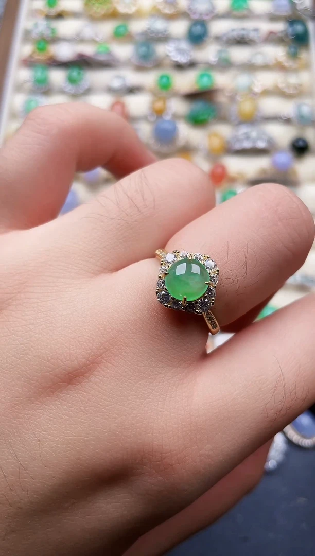 银S925镶嵌戒指翡翠72