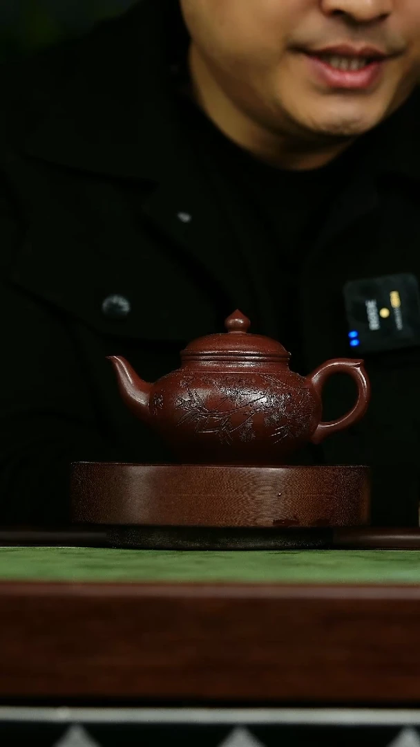 茶壶紫砂e28石红笑樱