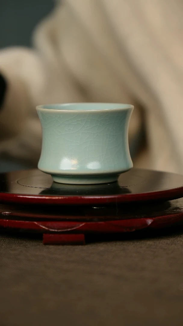 全品 束腰杯 支钉烧 仿古釉