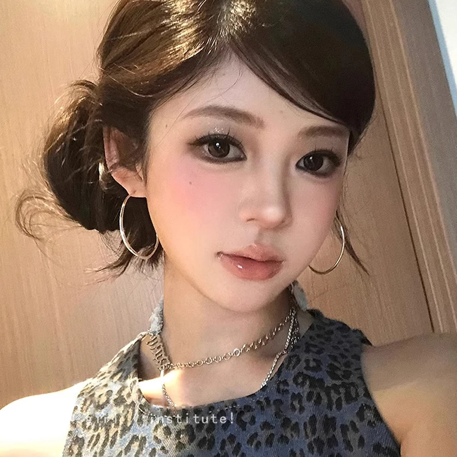 合金耳饰 欧美GIRL！夸张素圈大耳环2025新款高级大气圈圈耳钉耳饰