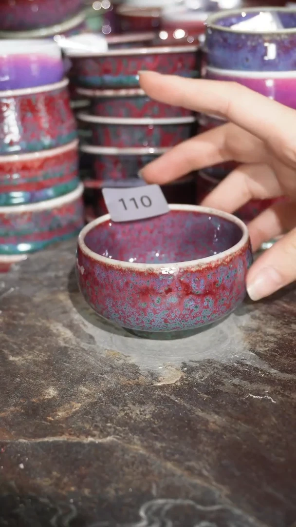 摆件陶精品窑变钧瓷茶器