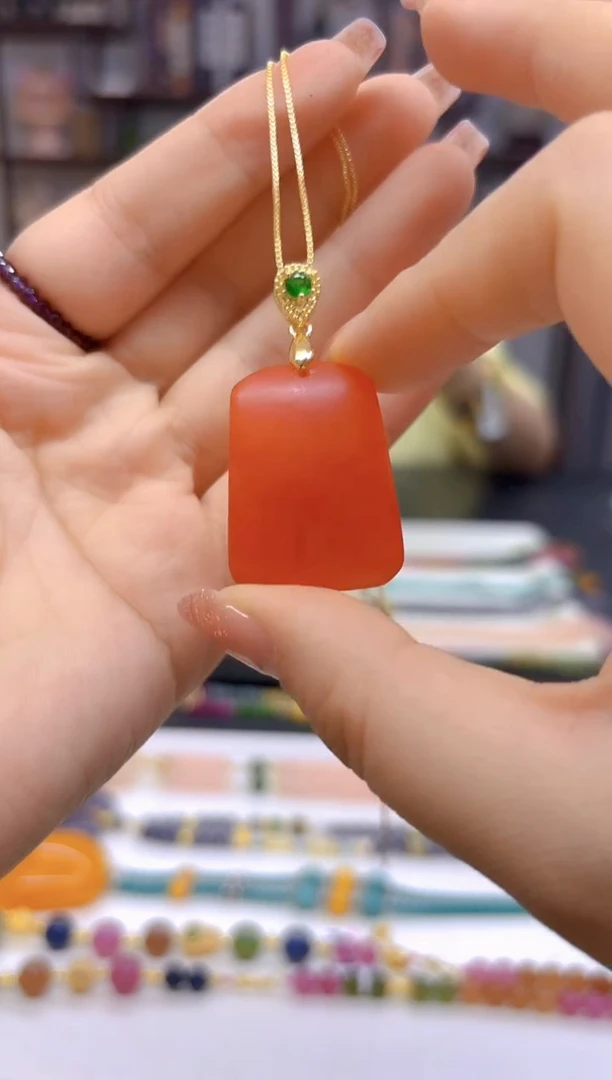银S925镀金镶嵌吊坠(赠链)蜜蜡DIY款D13