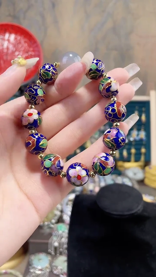 非遗景泰蓝手串1.4宝蓝