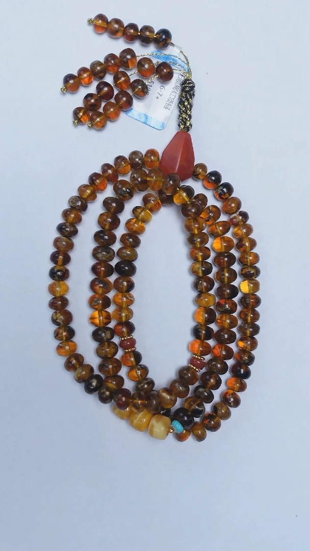 未镶嵌颈饰琥珀抚顺琥珀鼓珠项链