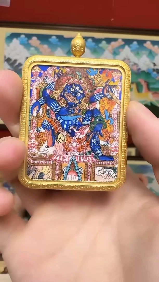 吊坠大黑-热贡纯手绘娜娜