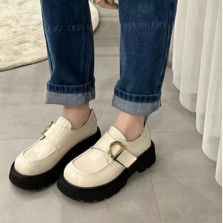 2315秋冬真皮乐福豆豆鞋