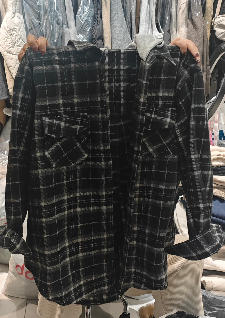 T格子衬衫（）NO退换韩国正品