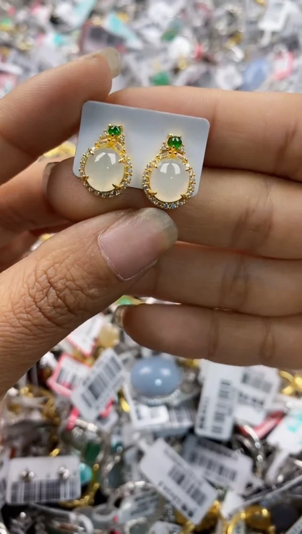 银S925镶嵌戒指翡翠6666----10