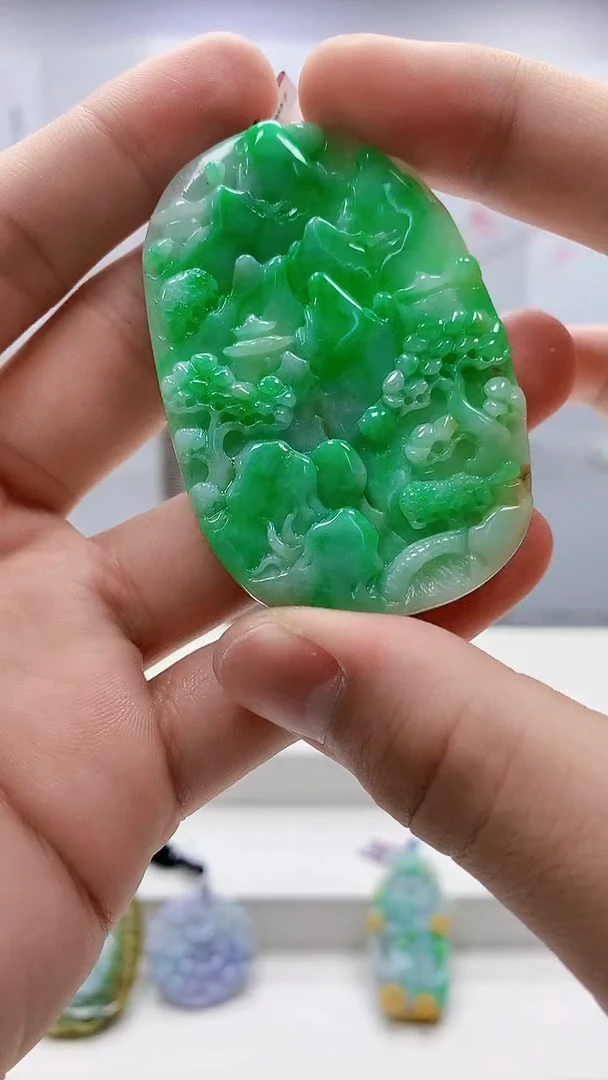 定制翡翠未镶嵌5158bb-毛货挂件38