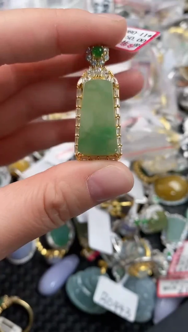 银S925镶嵌戒指翡翠111                   10