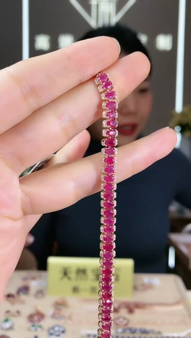 【闪购商品】彩色蓝宝石手链银S925镶嵌手链