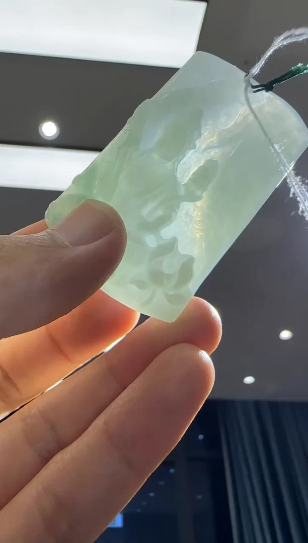 颈饰未镶嵌翡翠天然翡翠A货孤品一件