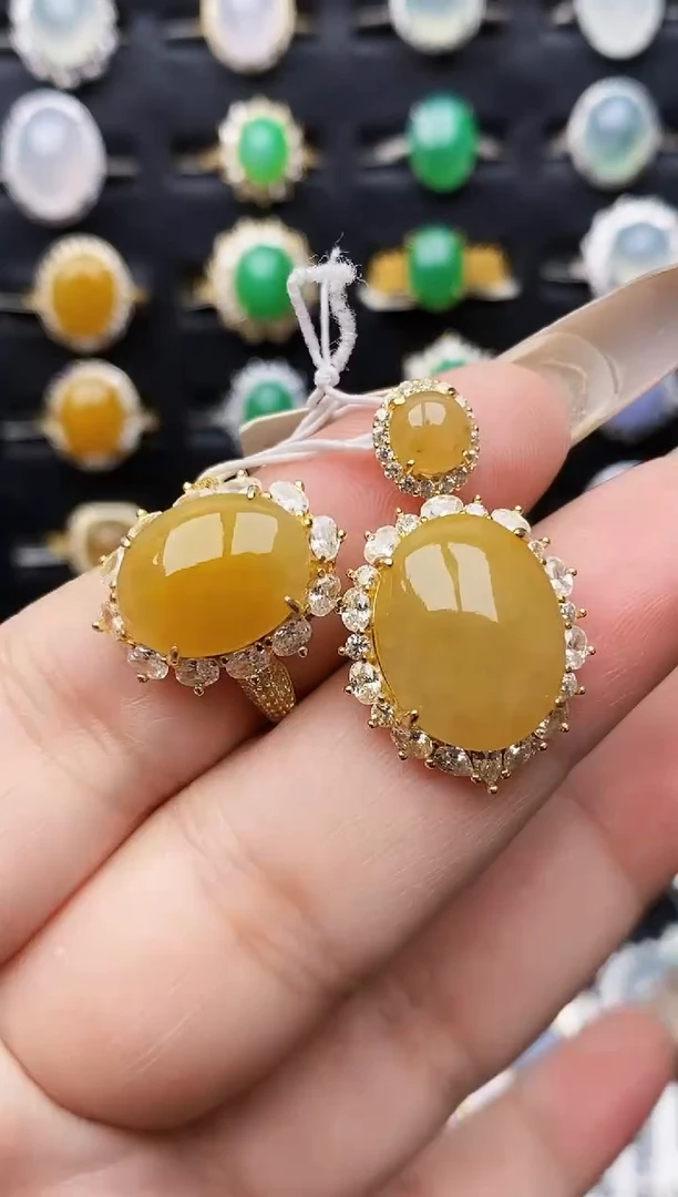 银S925镶嵌戒指翡翠0348