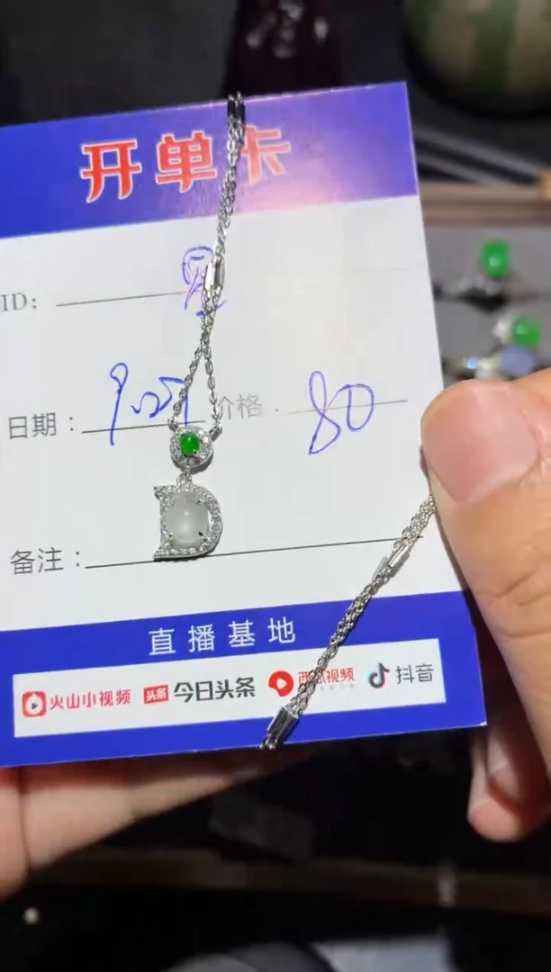 颈饰银S925镶嵌翡翠?**✨星月