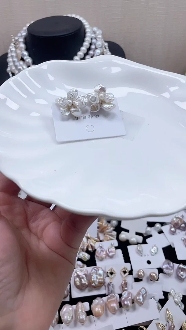 未镶嵌耳饰淡水珍珠【纯恬饰品】