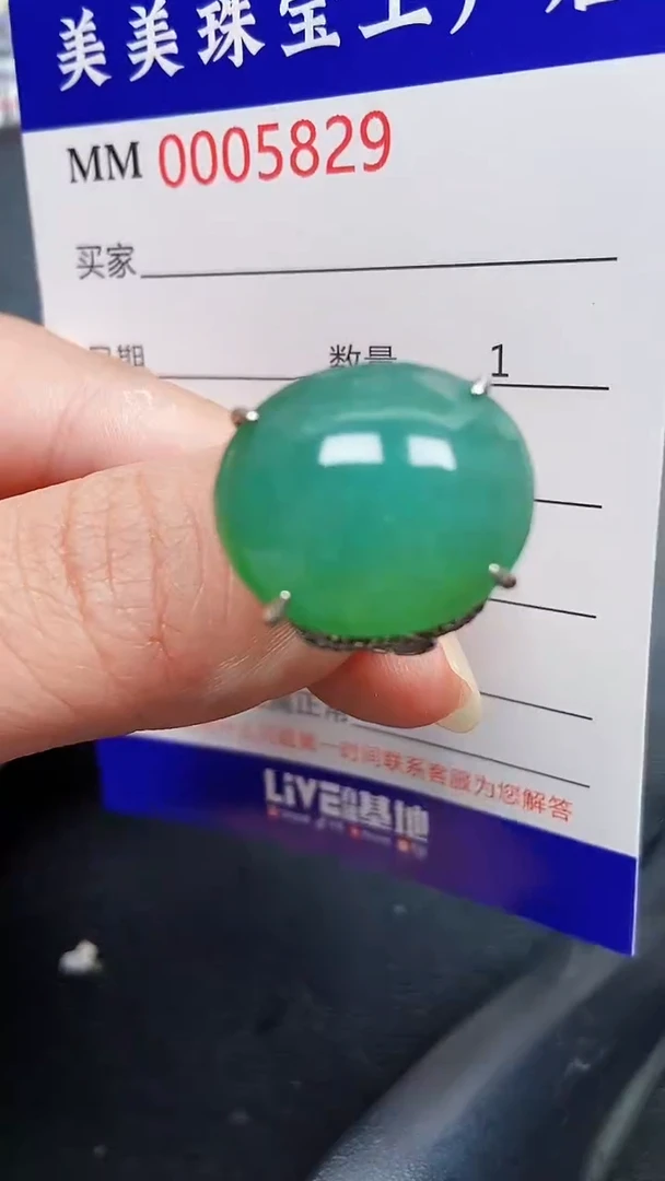 颈饰银S925镶嵌翡翠5829