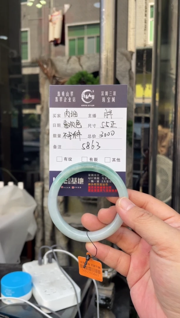 未镶嵌手镯翡翠W 55正圈 5863