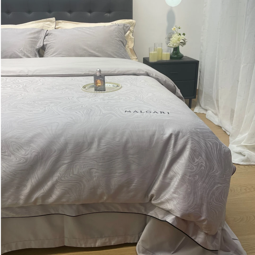 妙然家|光影2025新款长绒棉提花四件套轻奢高级感肌理感意式被套