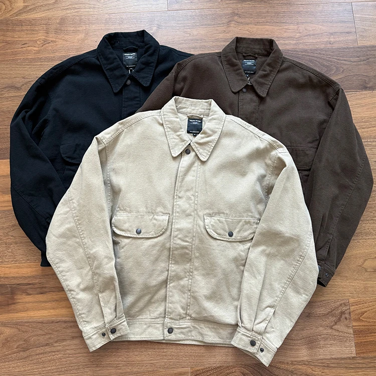 【0922/夹克】碳素拉绒工艺水洗做旧古着翻领外套
