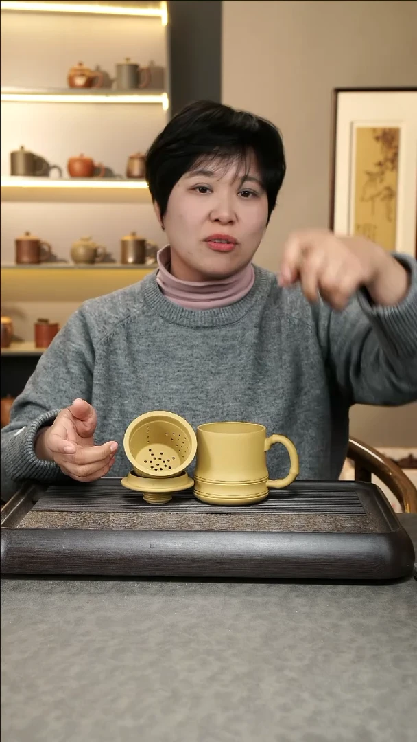 【闪购商品】紫砂茶杯黄金段泥三件套