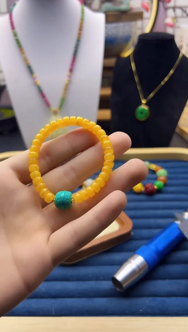 【闪购商品】蜜蜡手链14K金镶嵌S46