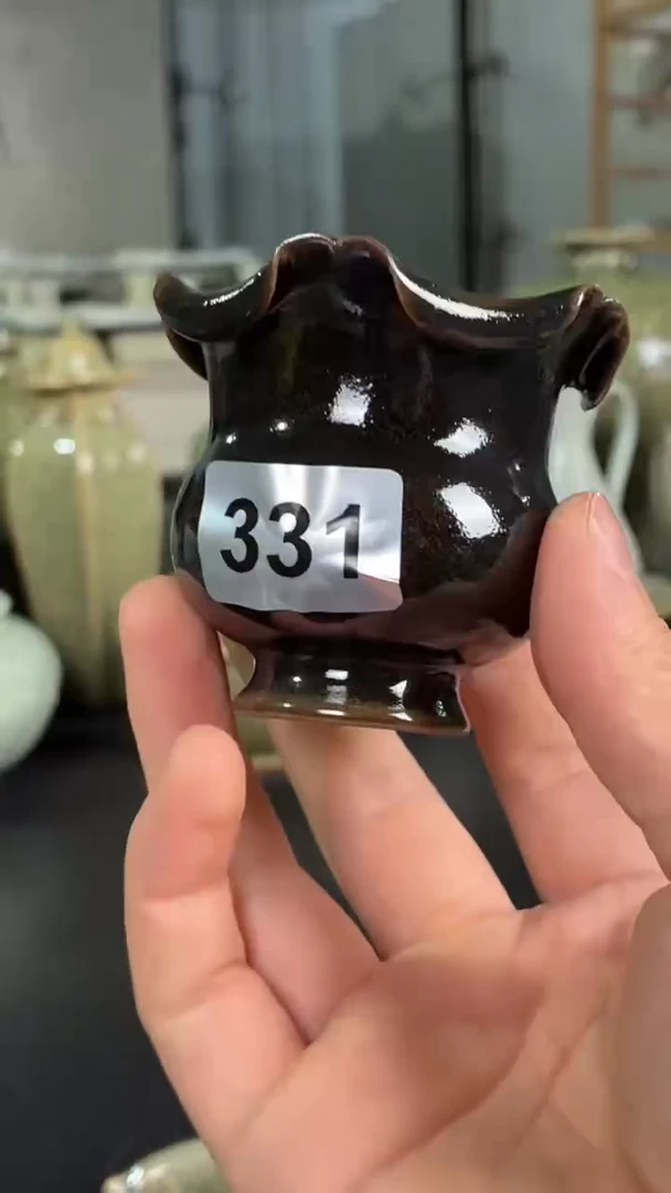 耀州窑仰山茶叶沫花口尊331