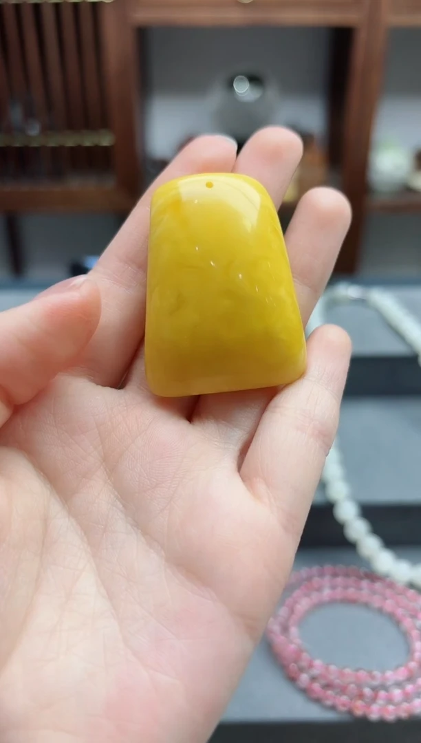 【闪购商品】蜜蜡颈饰未镶嵌蜜蜡无事牌吊坠SAF编绳