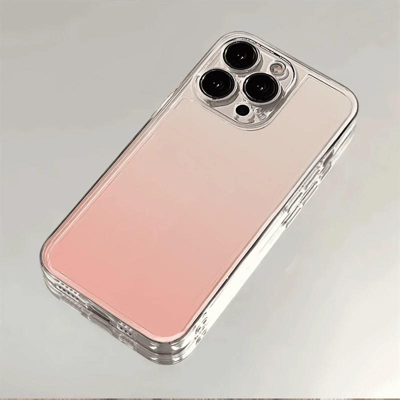 底部粉色渐变适用iPhone苹果12mini手机壳全包13pro/15pro软壳