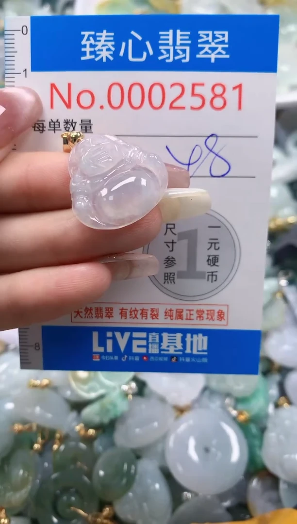 翡翠未镶嵌颈饰含绳0002581