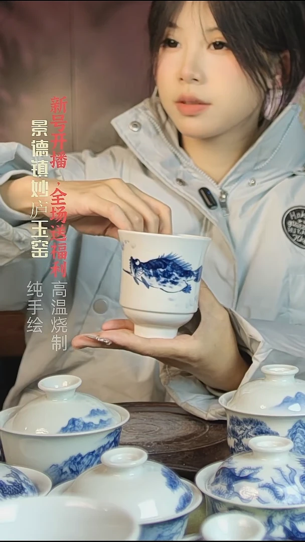 盘陶妙庐玉窑爵士杯