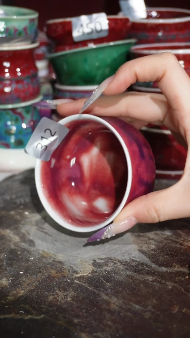 摆件陶精品窑变钧瓷茶器