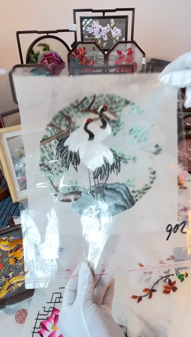 织绣纯手工苏绣双面绣绣布206