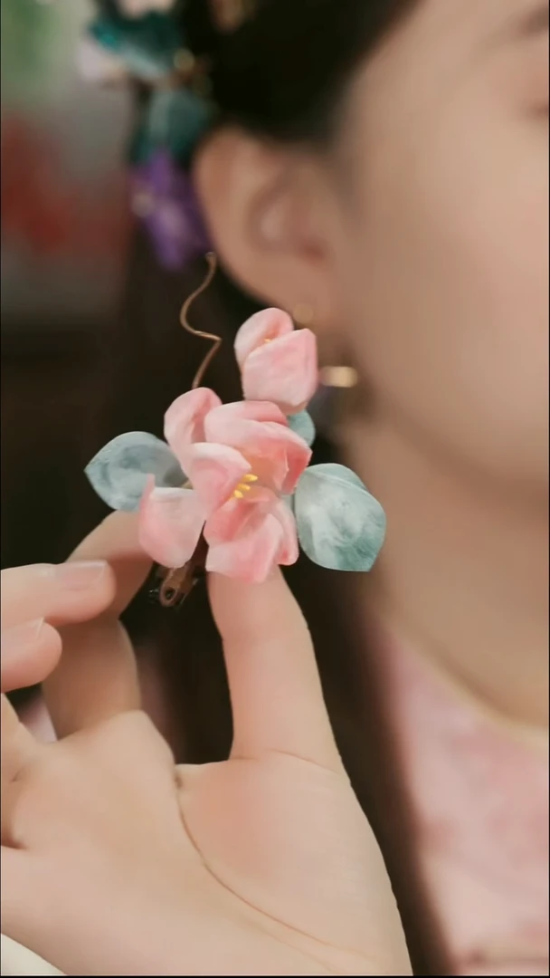 刺绣湘传礼纯手工发夹