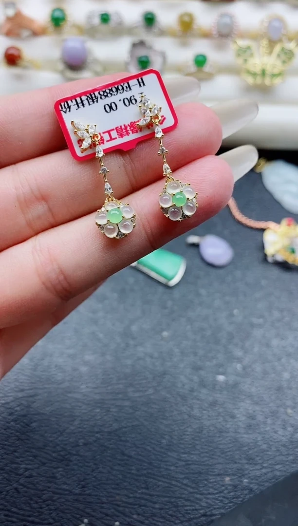 银S925镶嵌戒指翡翠1