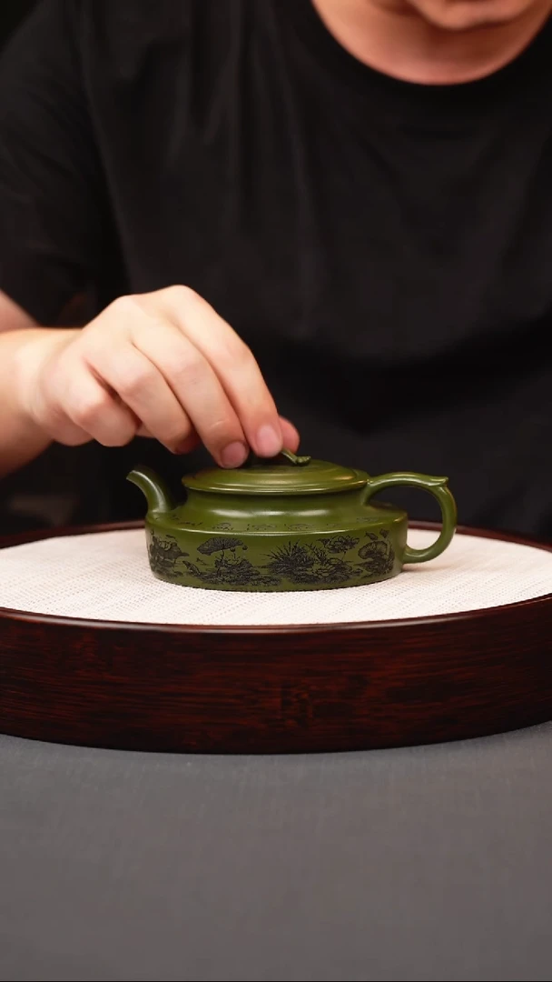 茶壶紫砂绿泥古卣