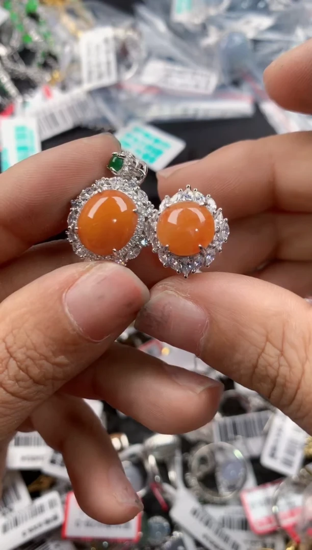 银S925镶嵌戒指翡翠5555----10