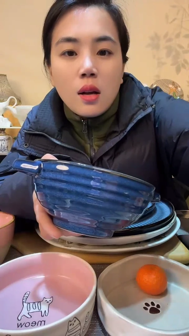 【闪购商品】瓷片6英寸双耳碗 微瑕介意勿拍