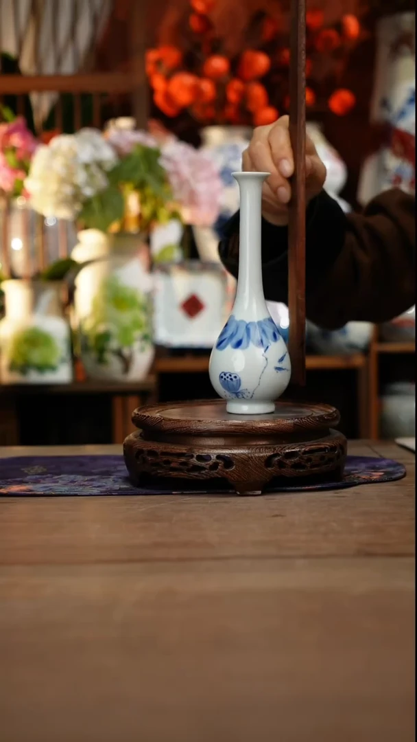 当代景德镇设计师釉下手绘陶瓷花瓶