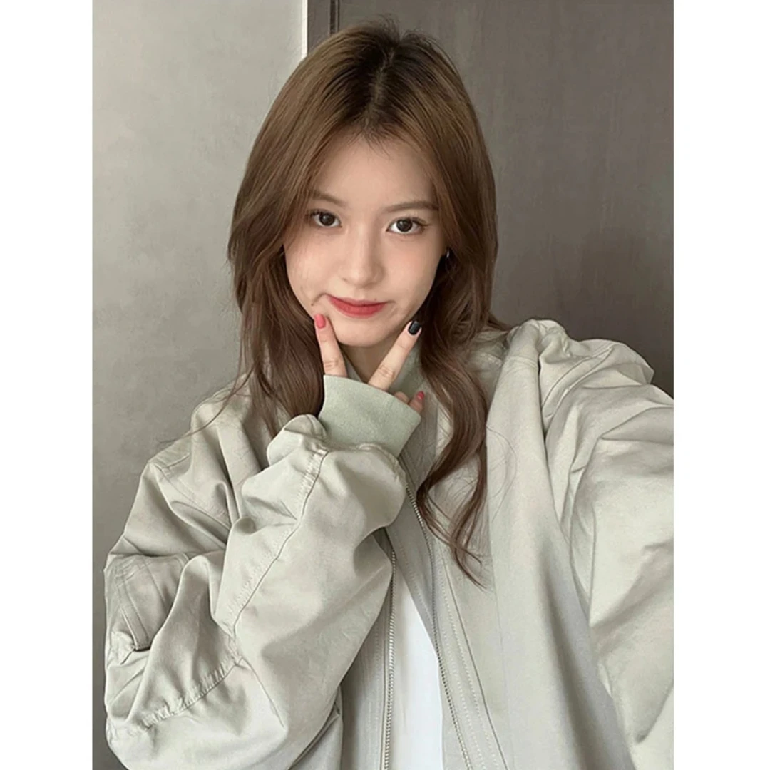 西海岸情侣外套百搭美式棒球服vibe垫肩飞行员夹克男秋季国潮上衣