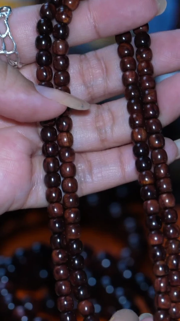 黄花梨/降香黄檀手串/手链海南黄花梨紫油梨老料精工5.5*6*108