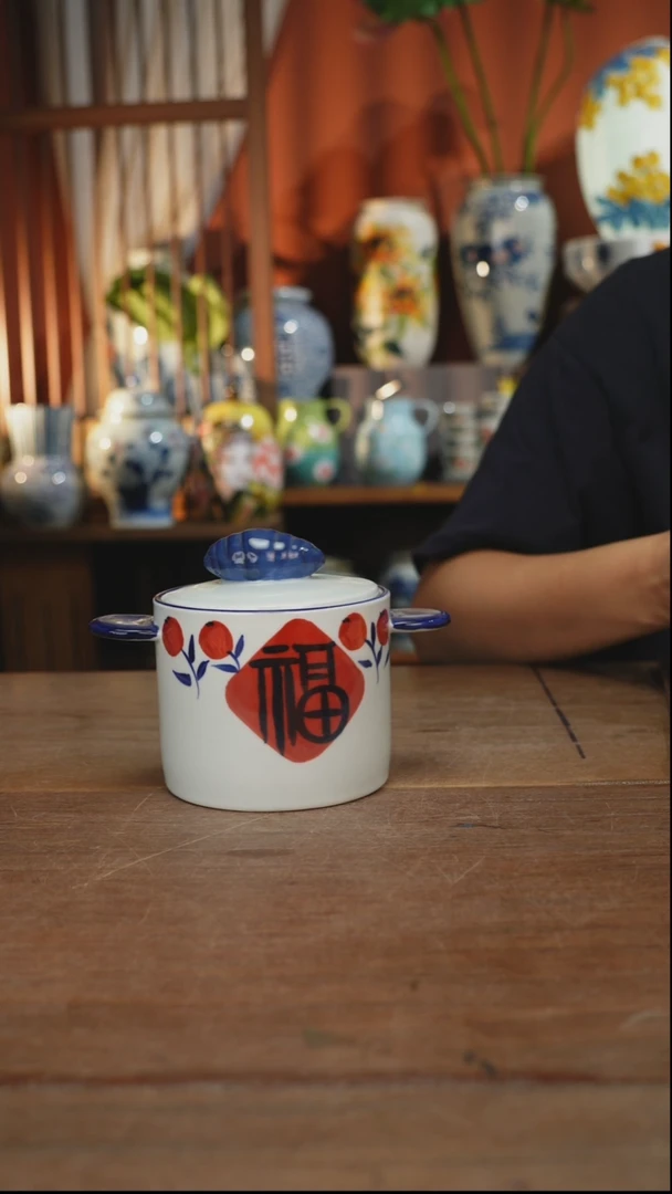 瓷片【简家甄选】景德镇设计师釉下手绘陶瓷餐具