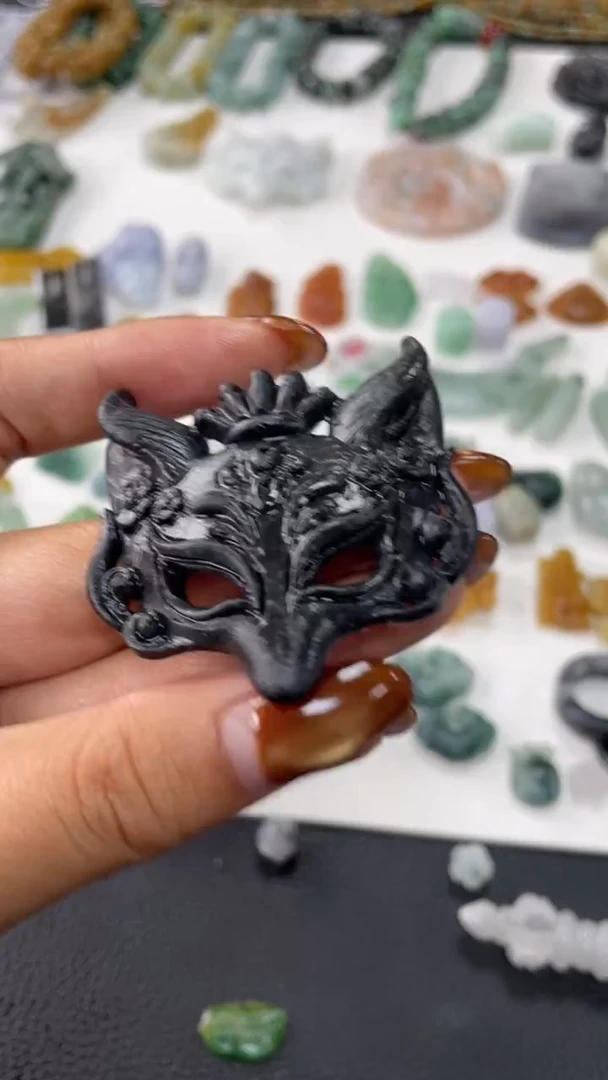 【闪购商品】定制翡翠未镶嵌44.8*46.9*8.5面具580