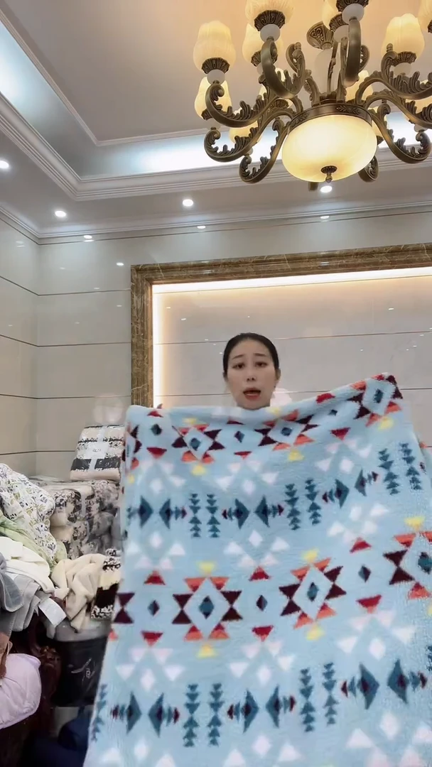 水貂毛170*230ZML蓝色波西米亚