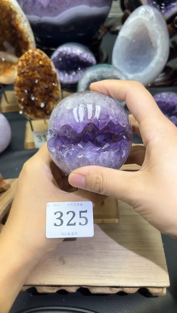 未镶嵌大型摆件（非配饰）紫晶325号开口笑