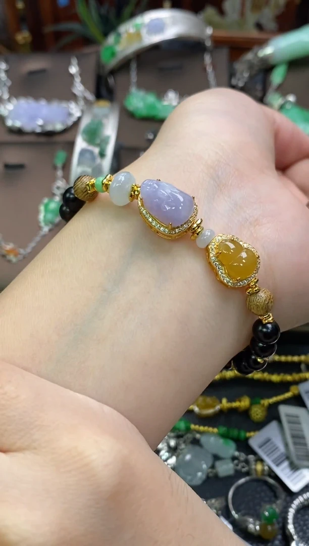 颈饰银S925镶嵌翡翠净货13133