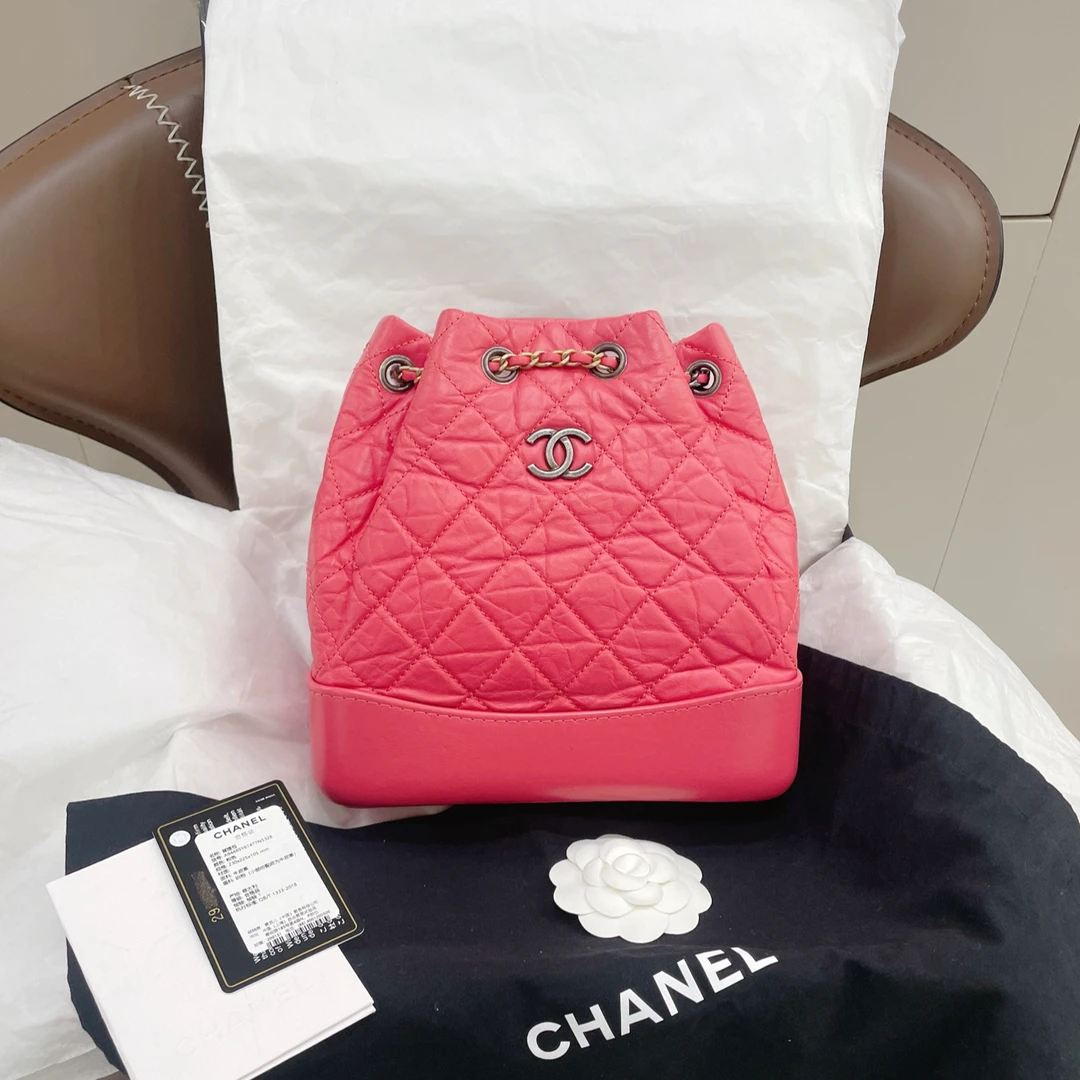 95新 Chanel/香奈儿  粉色 流浪双肩包 29开