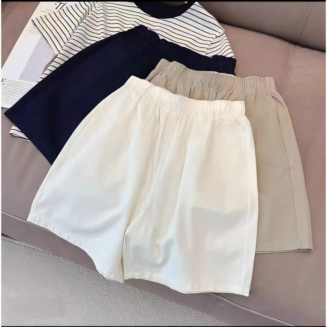 【水洗100%纯棉，绝版裤型】休闲女夏季新款a字阔腿显瘦高腰短裤女