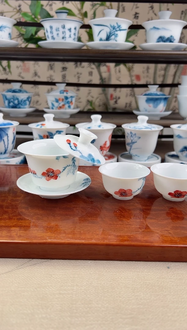 随*．全品山茶花三才小马蹄+小和顺杯4个