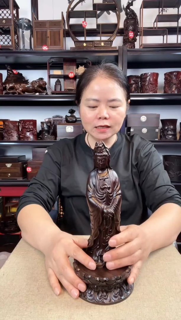 木双层莲花小号+观老李红木工艺品