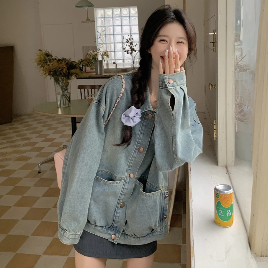 牛仔外套女款爆款2025新款韩版慵懒风小个子宽松休闲夹克短上衣
